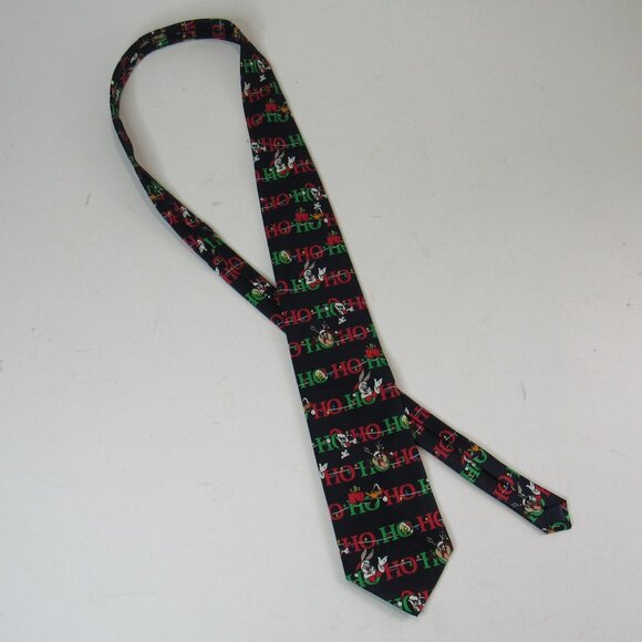 Warner Brothers Looney Tunes Christmas Ho Ho Tie w/Daffy Tweety Bugs Bunny Taz - Picture 3 of 7